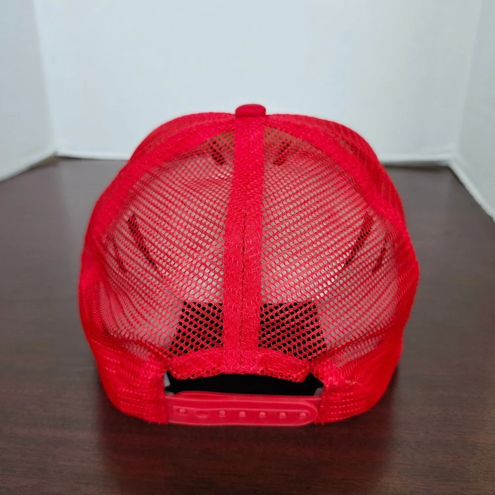 Dirty Monkey Banana Peanut Butter Whiskey Red White Mesh Snapback Trucker Hat